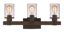 Trans Globe 21843 ROB - 3LT VANITY BAR SEEDED RUSTIC-R